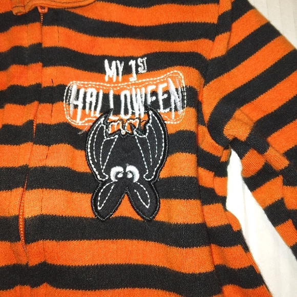 Adorable Newborn "My 1st Halloween" Bat theme sleep n play outfit~0-3mo. - Picture 2 of 14